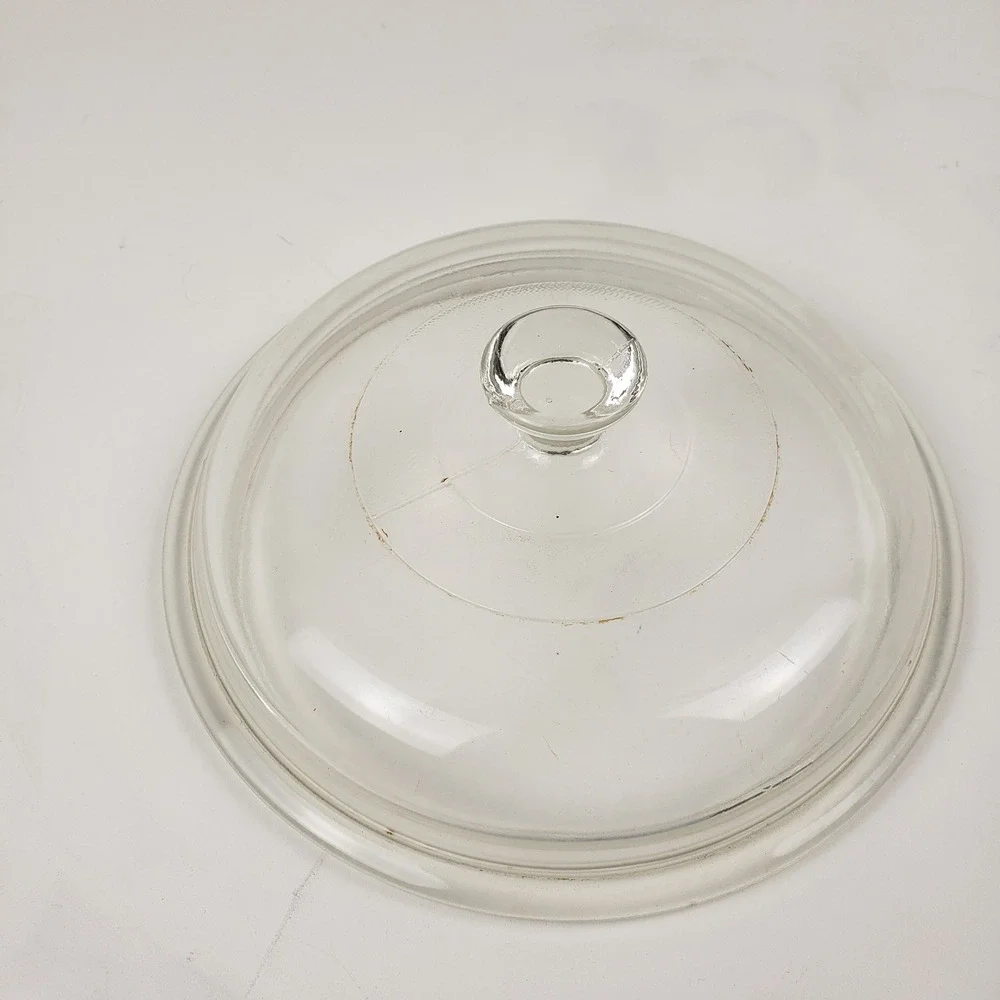 Vintage Clear Glass Replacement Lid 7.5 Inch Round Domed Casserole Cover